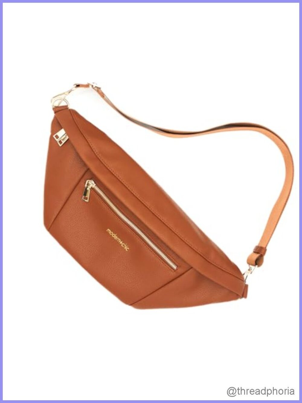 Oversized Vegan Leather Crossbody Sling Bag